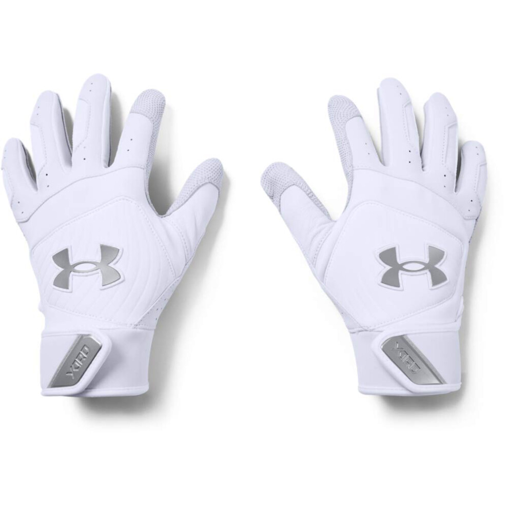 Under Armour Men's Yard 20 Baseball Gloves   White (100)/Steel   Small