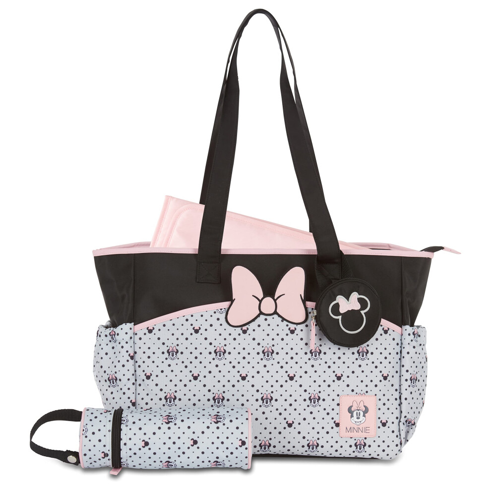 Disney Tote Diaper Bag and Changing Pad  Mickey Mouse Print Large