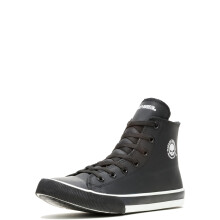 HARLEY-DAVIDSON FOOTWEAR Men's Baxter Leather Motorcycle Casual Sneaker Black/White 10