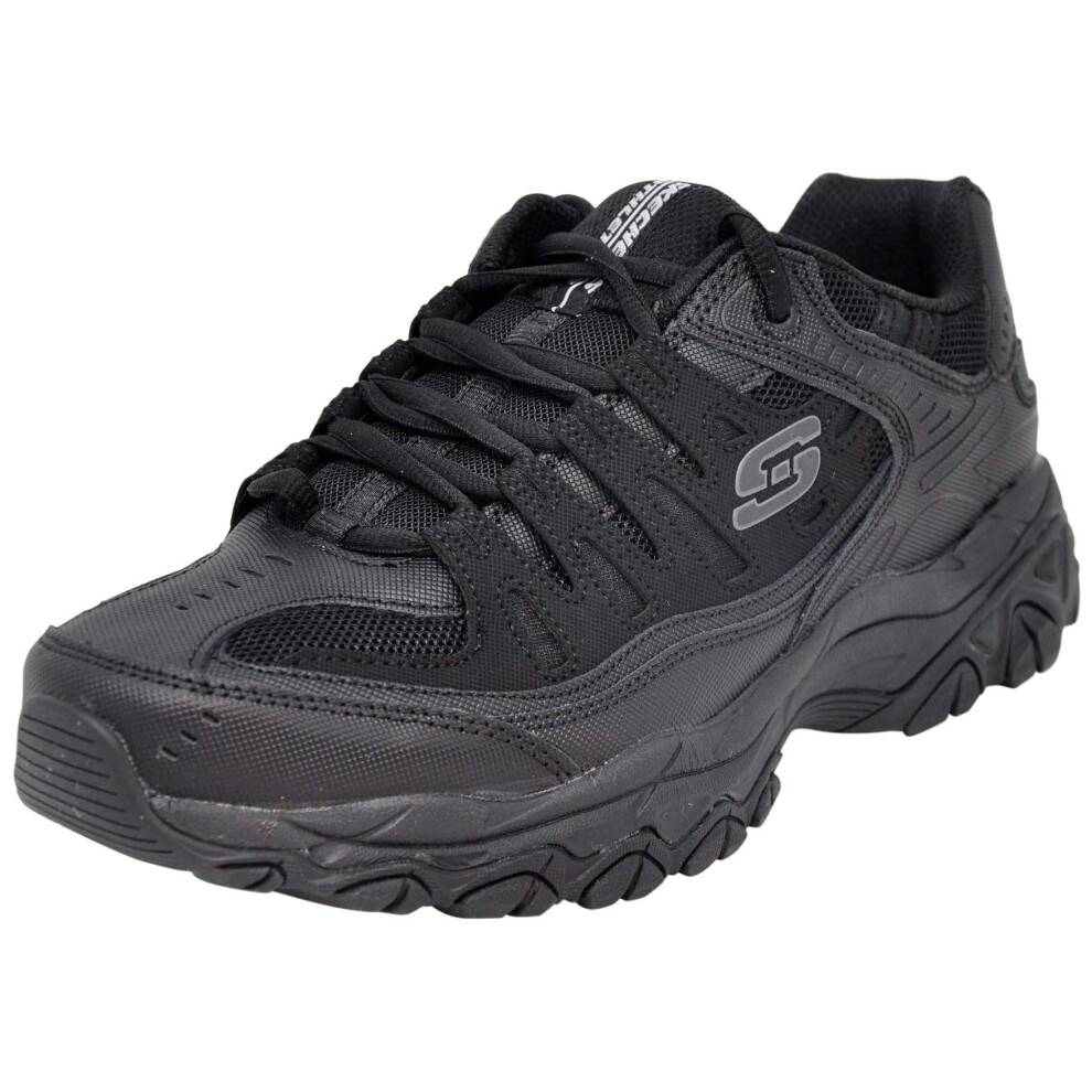 Skechers Men's Afterburn Lace-up Sneaker Black/Black 9 XW US