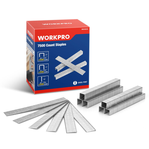 WORKPRO Βαρέως Τύπου T50 7500-Count Στυλό για Σταυρό, 1/2"+3/8" Στυλό και 5/8" Κάρφες