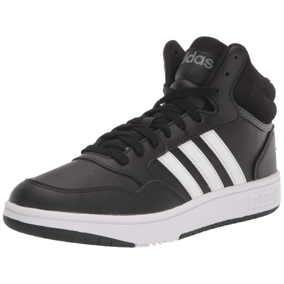 adidas Hoops Mid Top Basketball Shoe  Black/White/Grey  11 US Unisex L