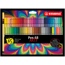 Stabilo Premium Felt Tip Pen Pen 68 Arty - Portofel de 65-65 de culori