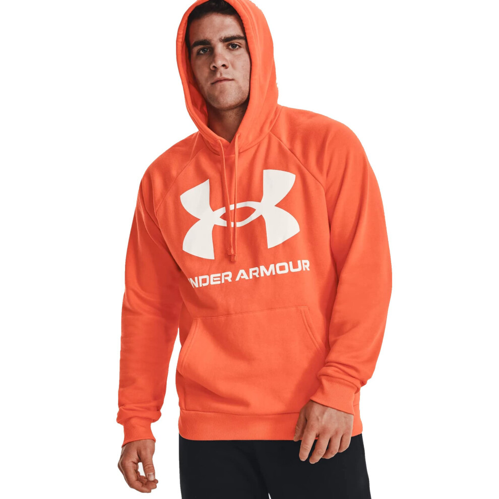 Under Armour Mens Rival Fleece Big Logo Hoodie  (866) Orange Blast / /