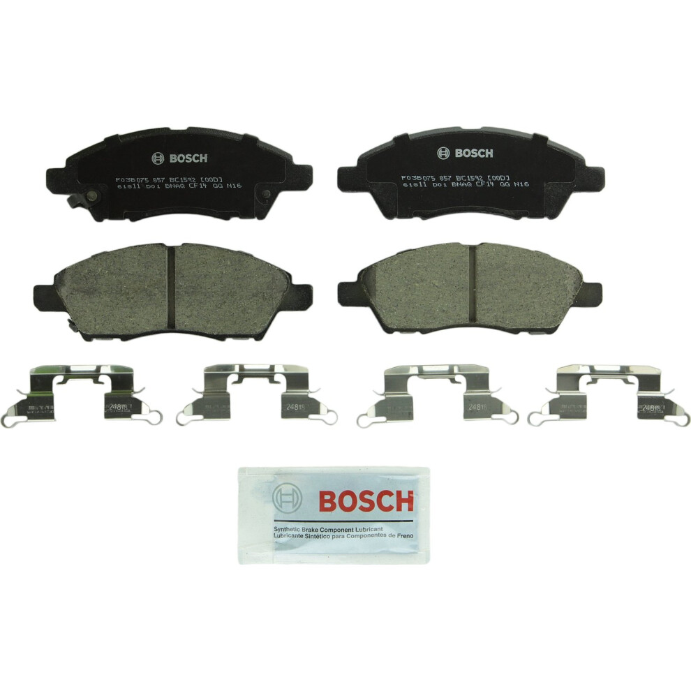 Bosch Bc1592 Quietcast Premium Ceramic Disc Brake Pad Set - Compatible With Select Nissan Micra Tiida Versa Versa Note; Front