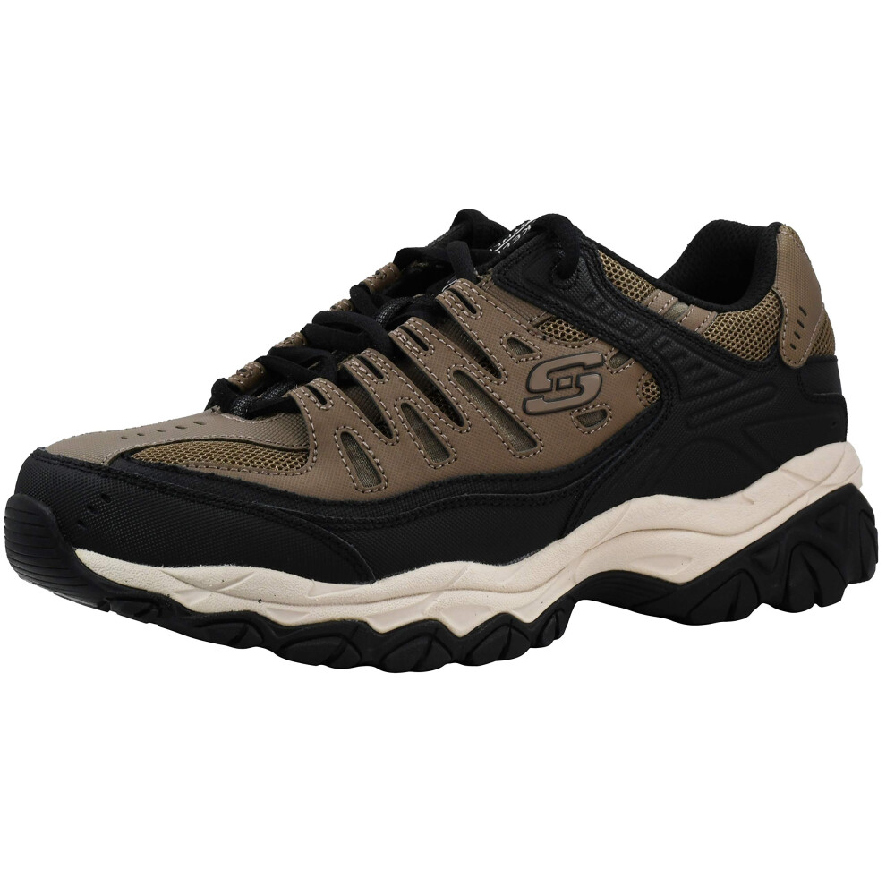 Skechers Men's Afterburn Lace-up Sneaker Taupe/Black 12 M US