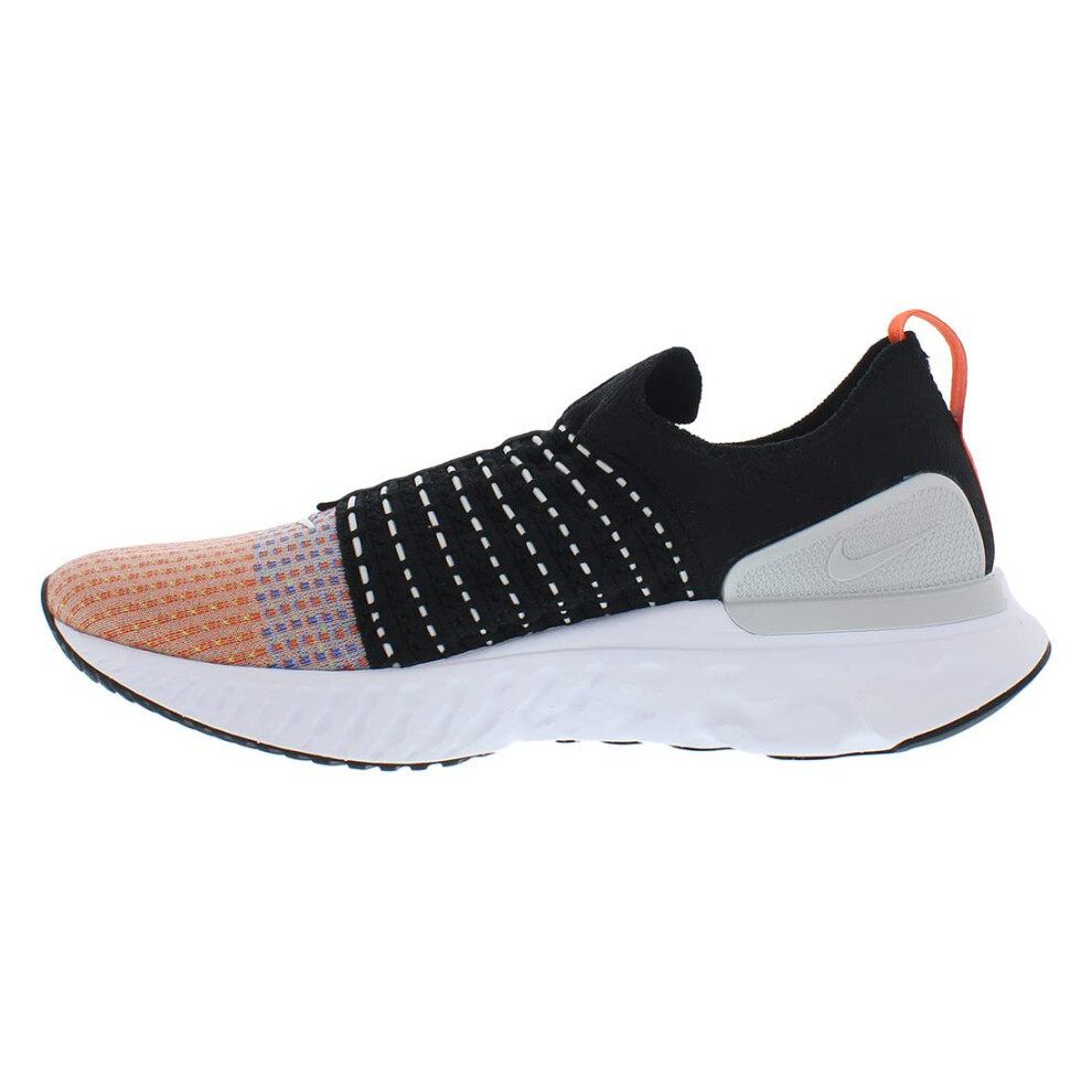 Nike Men's React Phantom Run Flyknit 2 Sneaker  Black/White/Team Orang