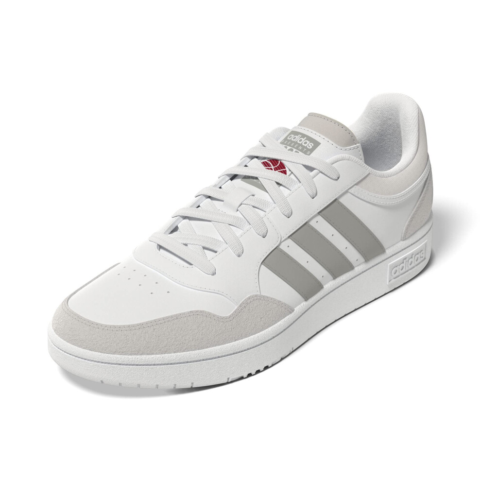 adidas Men's Hoops 3.0 Low Basketball Shoe  White/Metal Grey/Grey One