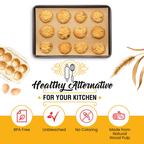 [220 Sheets] Full Sheet Pan 16 x 24 Inch Parchment Paper Baking Sheets 2