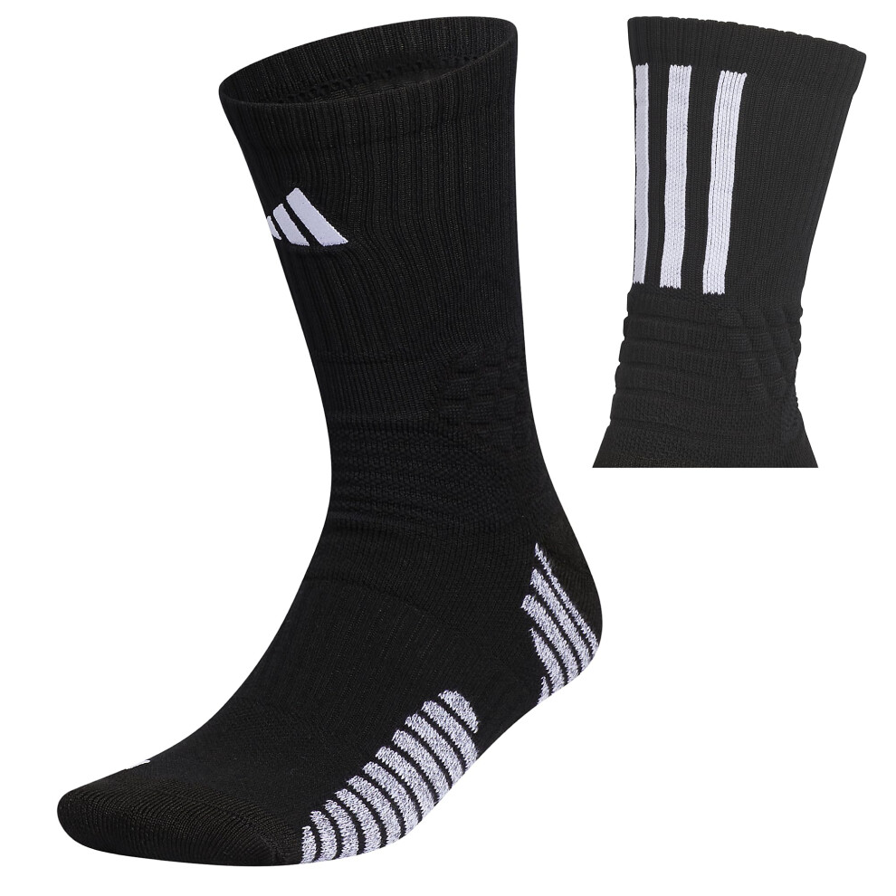 adidas Select Basketball Crew Socks (1-Pair)  Black/White  Medium