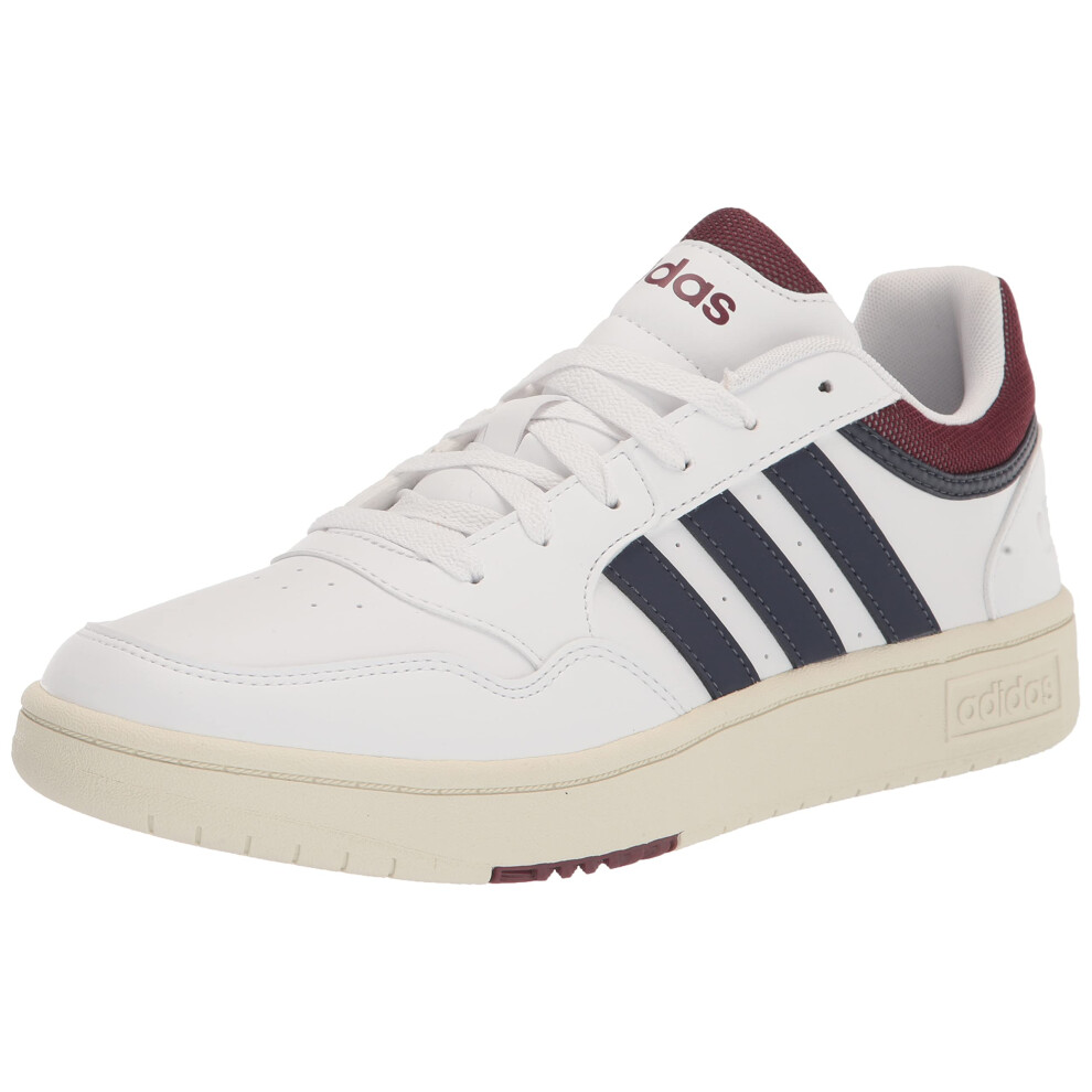 adidas Men's Hoops 3.0 Low Basketball Shoe  White/Shadow Navy/Shadow R