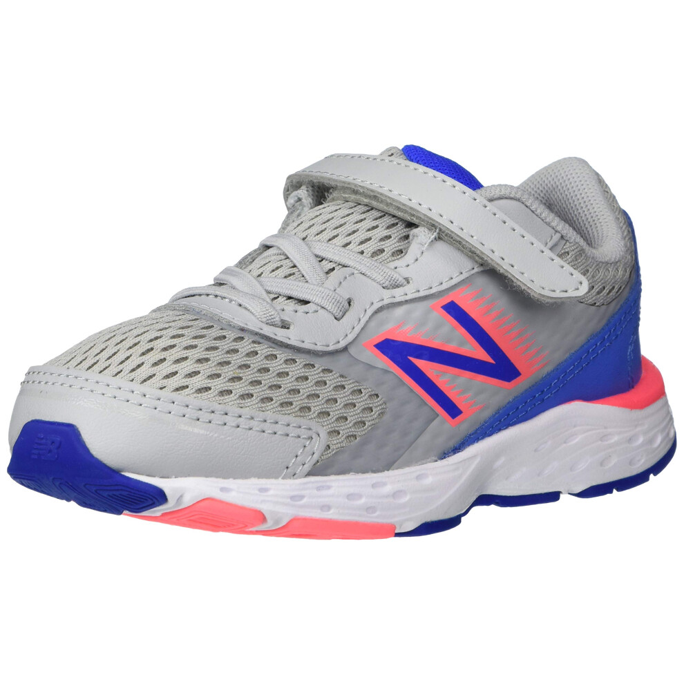 New Balance Kid's 680 V6 Hook and Loop Running Shoe  Light Aluminum/Fa