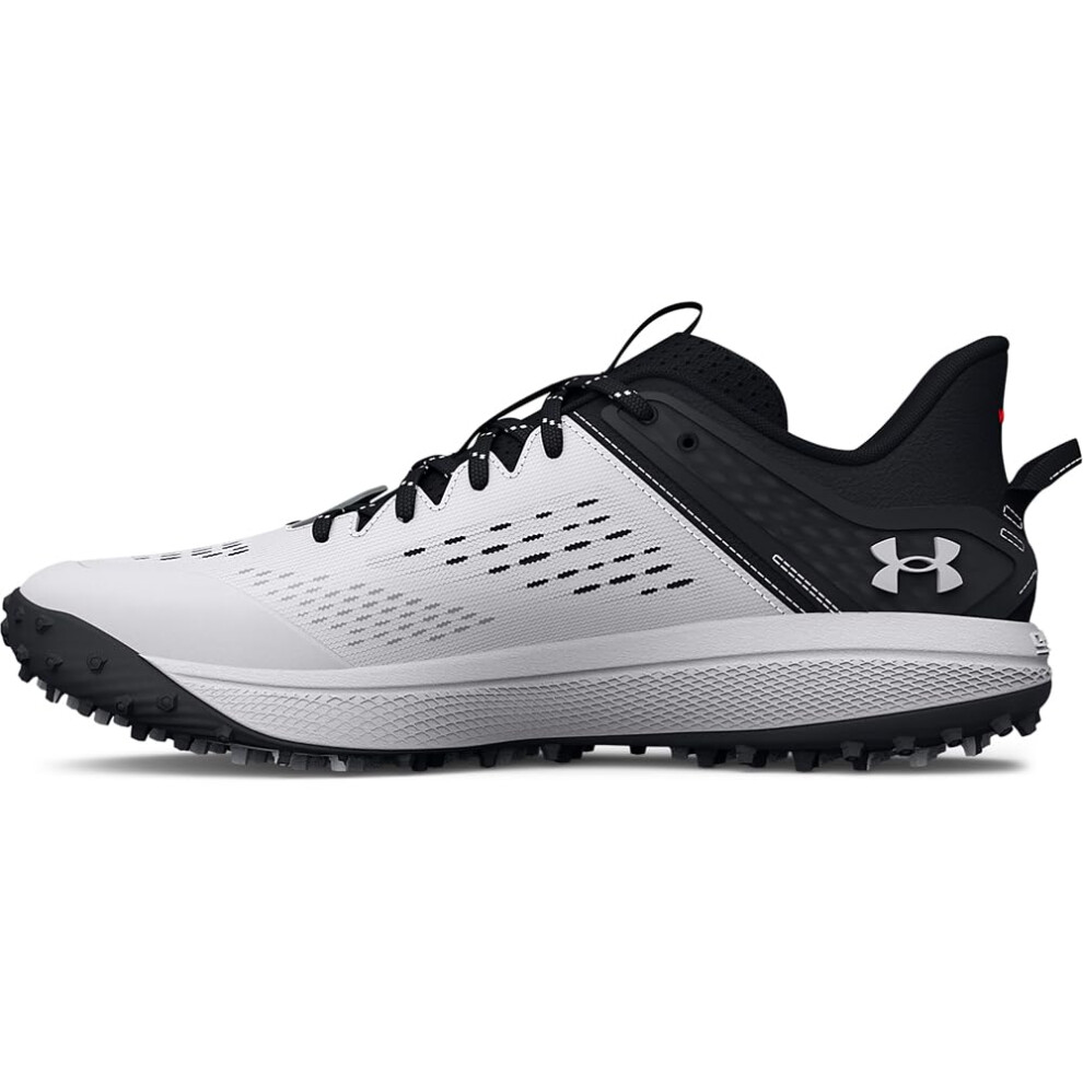 Under Armour Men's Yard Low Turf Baseball Shoe  (002) Black/White/Whit