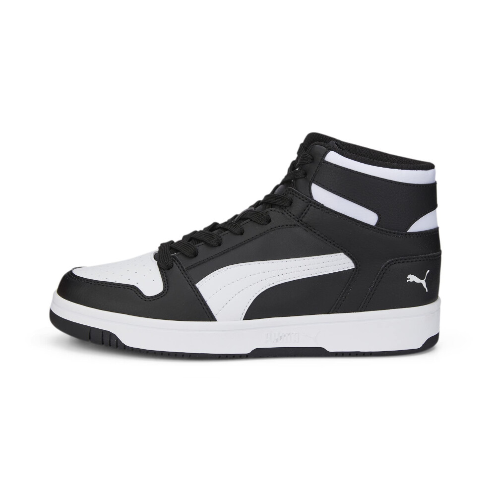 PUMA Men's Rebound Layup Wide Sneaker  Black White  11.5