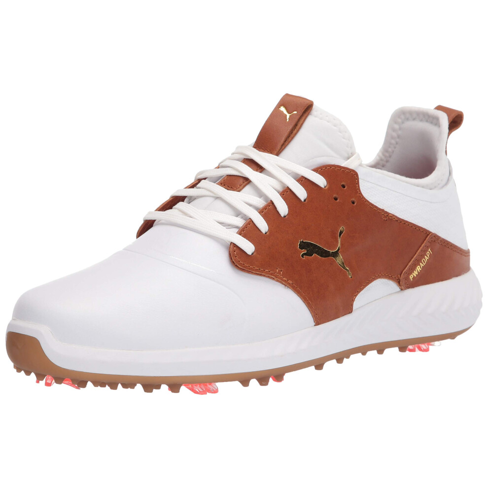 Puma Men's Ignite Pwradapt Caged Crafted Golf Shoe  Puma White-Leather