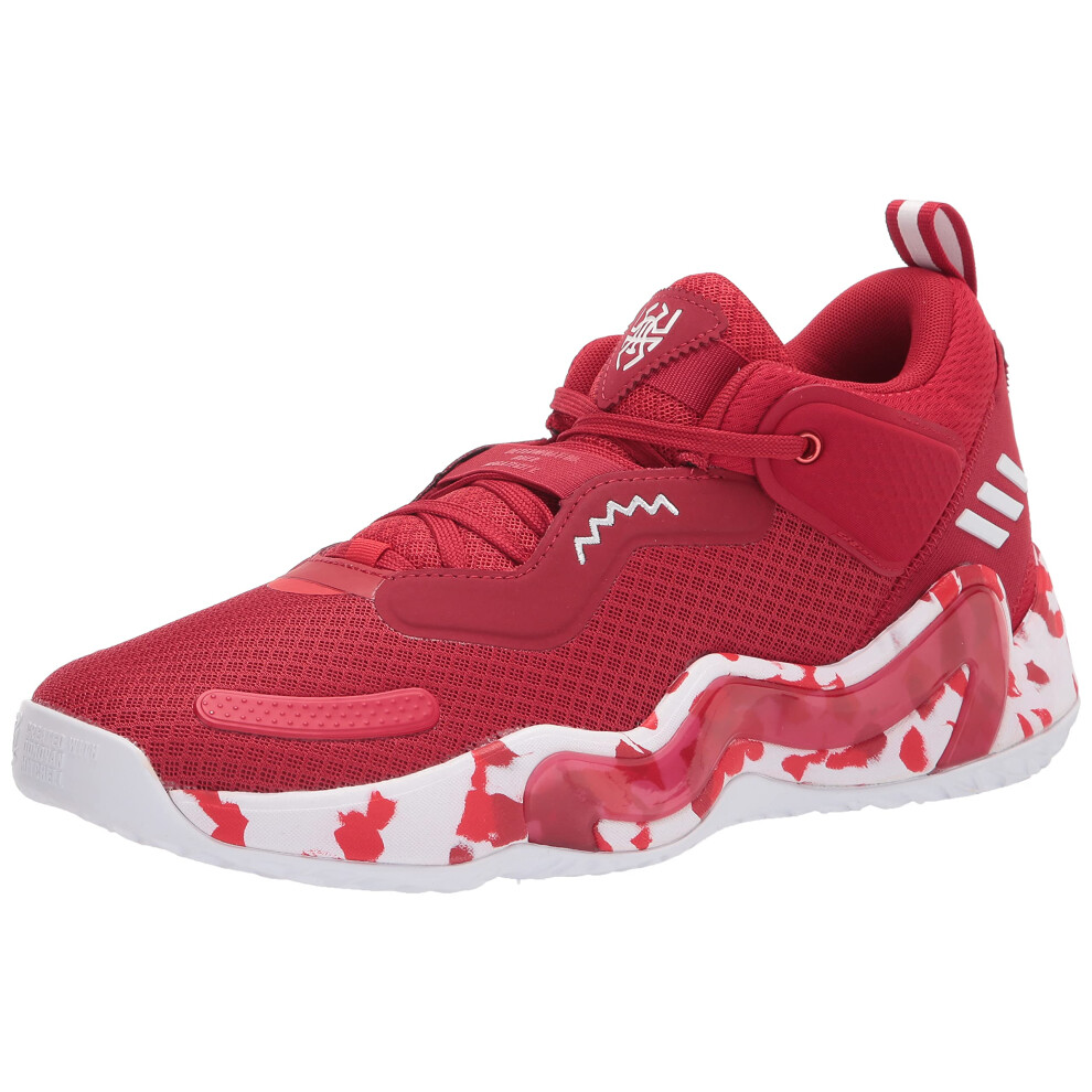 adidas Unisex D.O.N. Issue 3 Basketball Shoe  Team Power Red/White/Viv