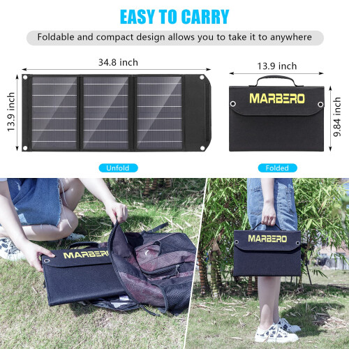 MARBERO Portable Solar Panel 30W Foldable Solar Panel Battery Charger 1