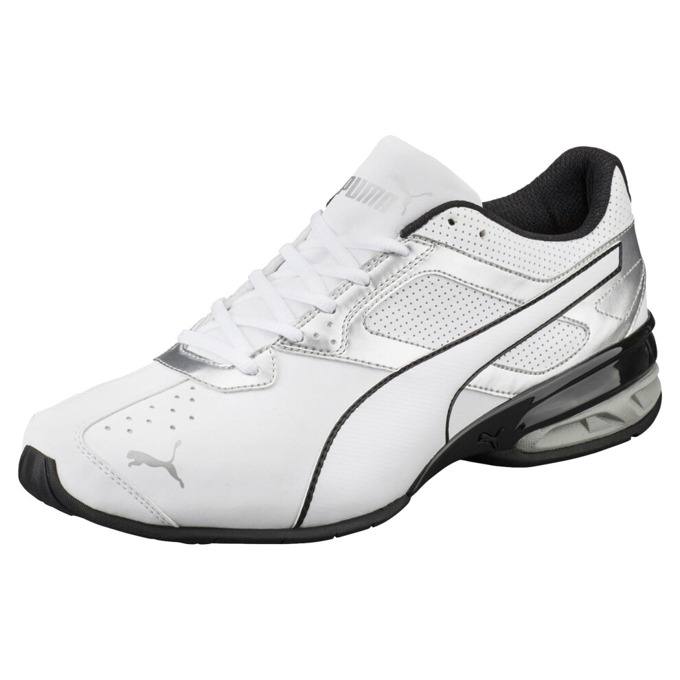 PUMA Men's Tazon 6 FM Puma White/ Puma Silver Running Shoe - 11 D(M) U