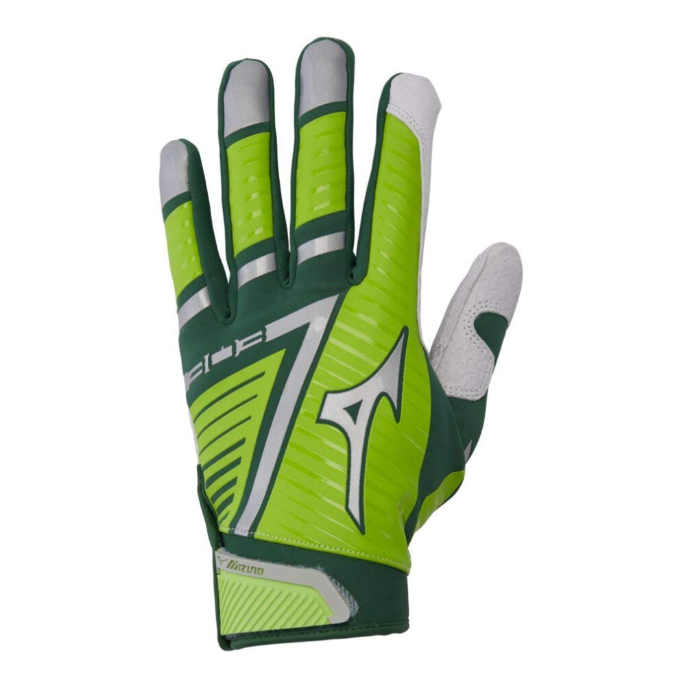 Mizuno B-303 Adult Baseball Batting Glove  Classic Green-Lime Green  X