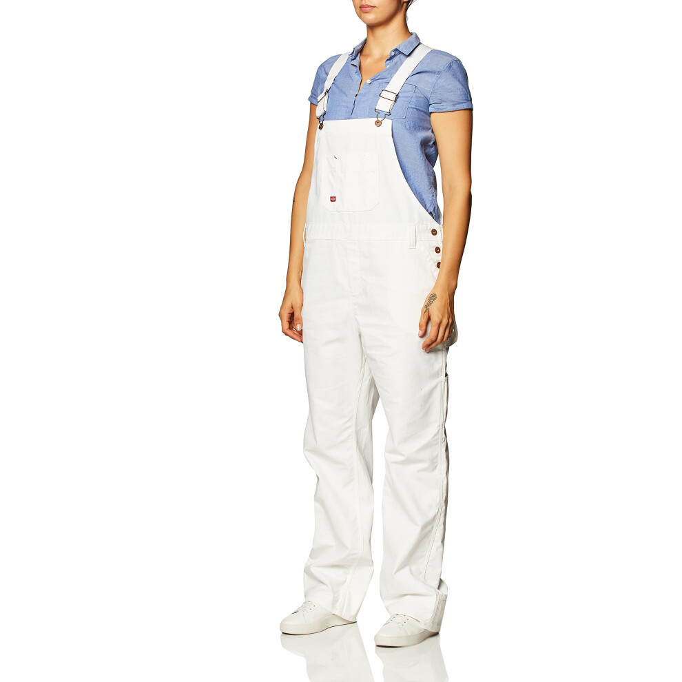 Dickies womens Denim Bib 100% Cotton Denim With Scuffgard Overalls  Wh