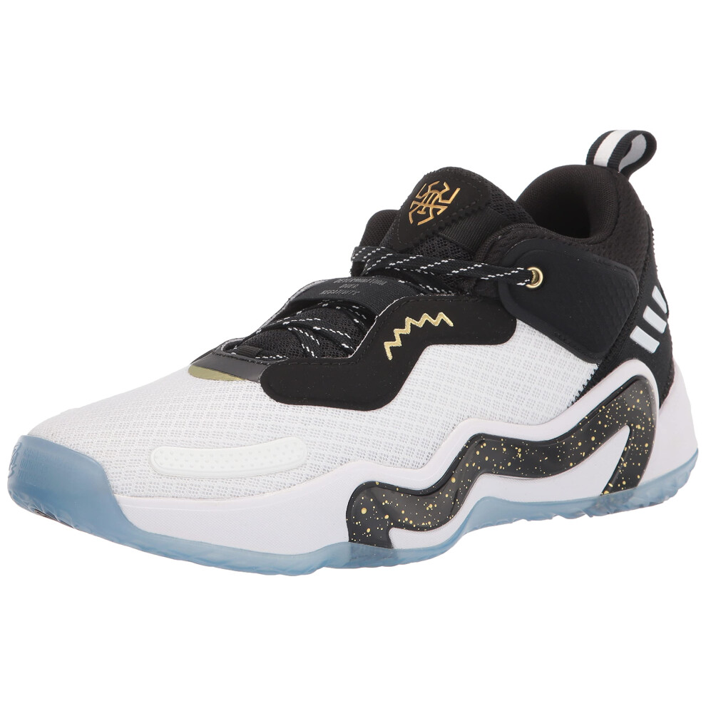 adidas Unisex D.O.N. Issue 3 Basketball Shoe  Black/Gold Metallic/Whit