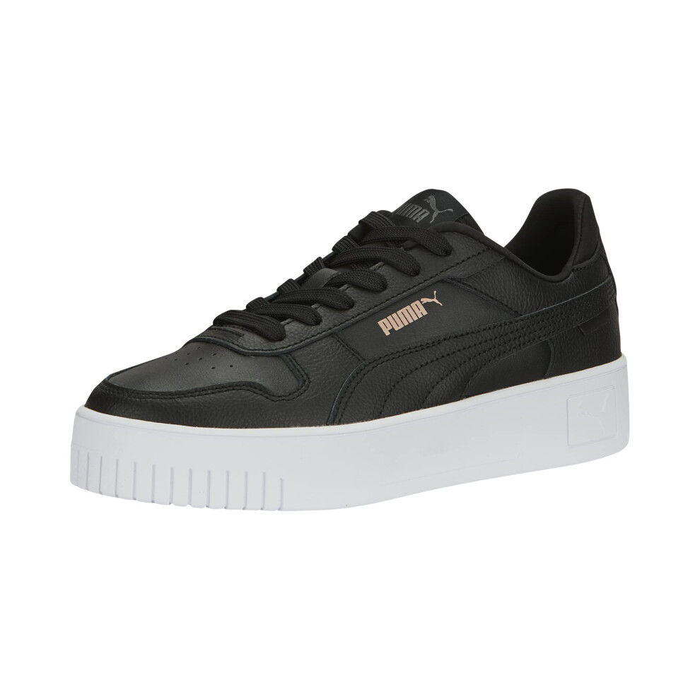 PUMA Women's Carina1 Sneaker  Street Black-Black-Rose Gold-White  7