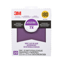 Papel de Lija 3M 26180CP-P-G 180 Grano Pro Grade Antideslizante (Paquete de 20), 9 x 11", Morado