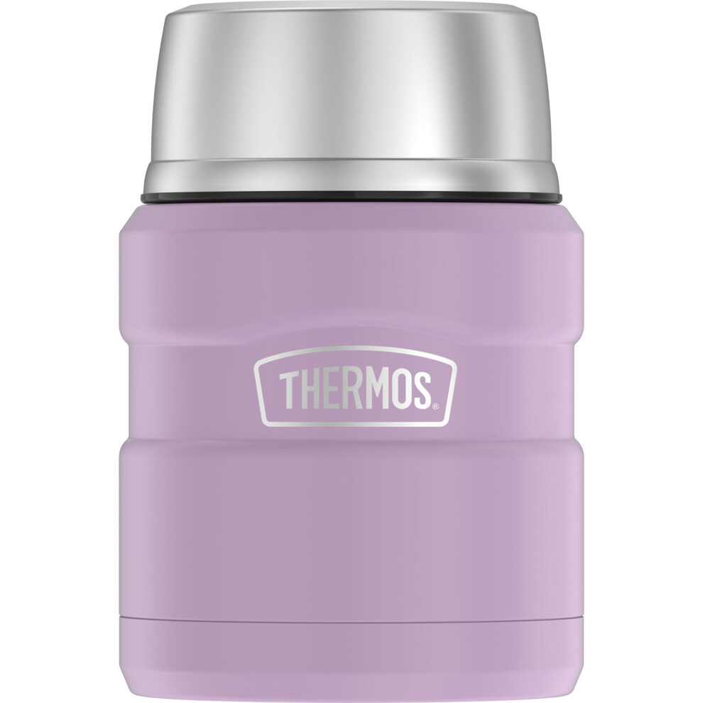 THERMOS Stainless King Vacuum-Insulated Food Jar with Spoon  16 Ounce