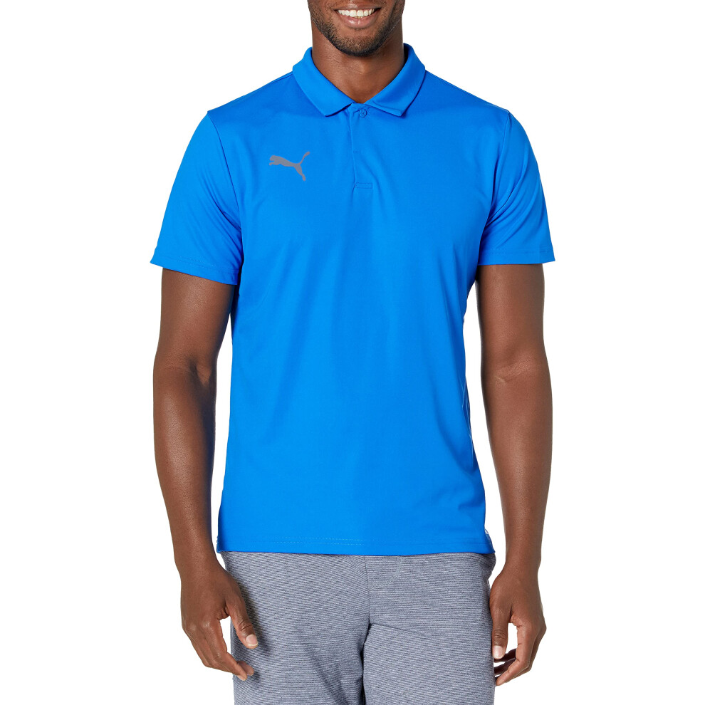 PUMA Men's Standard TeamLIGA Sideline Polo  Electric Blue Lemonade Whi