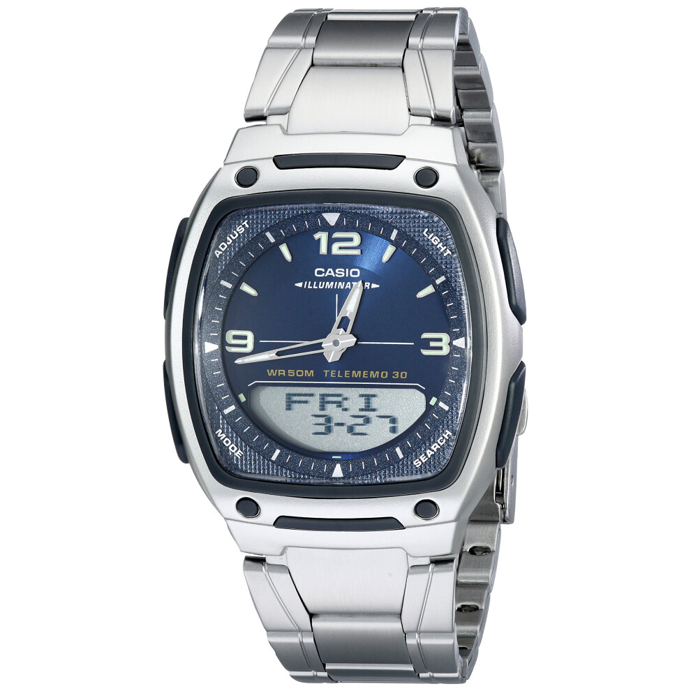 Casio Men's AW81D-2AV Ana-Digi Stainless Steel Watch  Silver/Blue