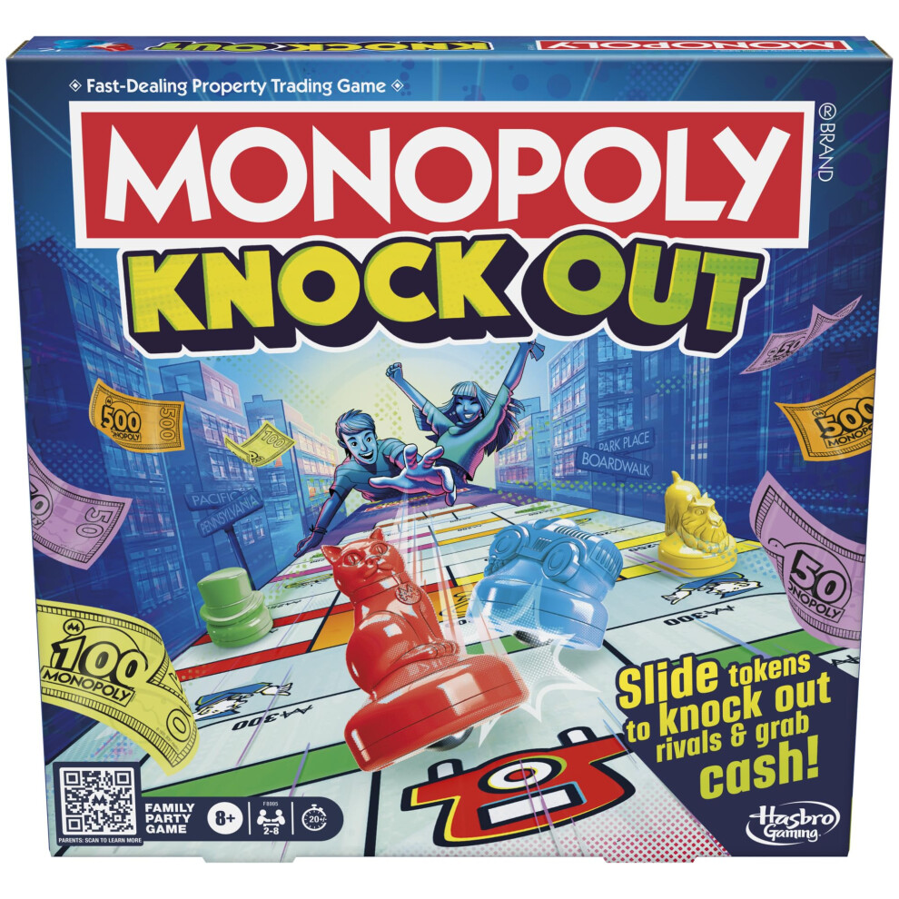 Monopoly Knockout Family Party Game for Kids  Teens  and Adults | Ages