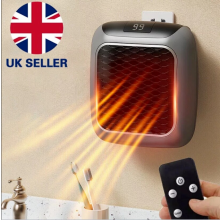 Portable Electric Heater 800W UK Plug Timer With Remote Control Digital Display
