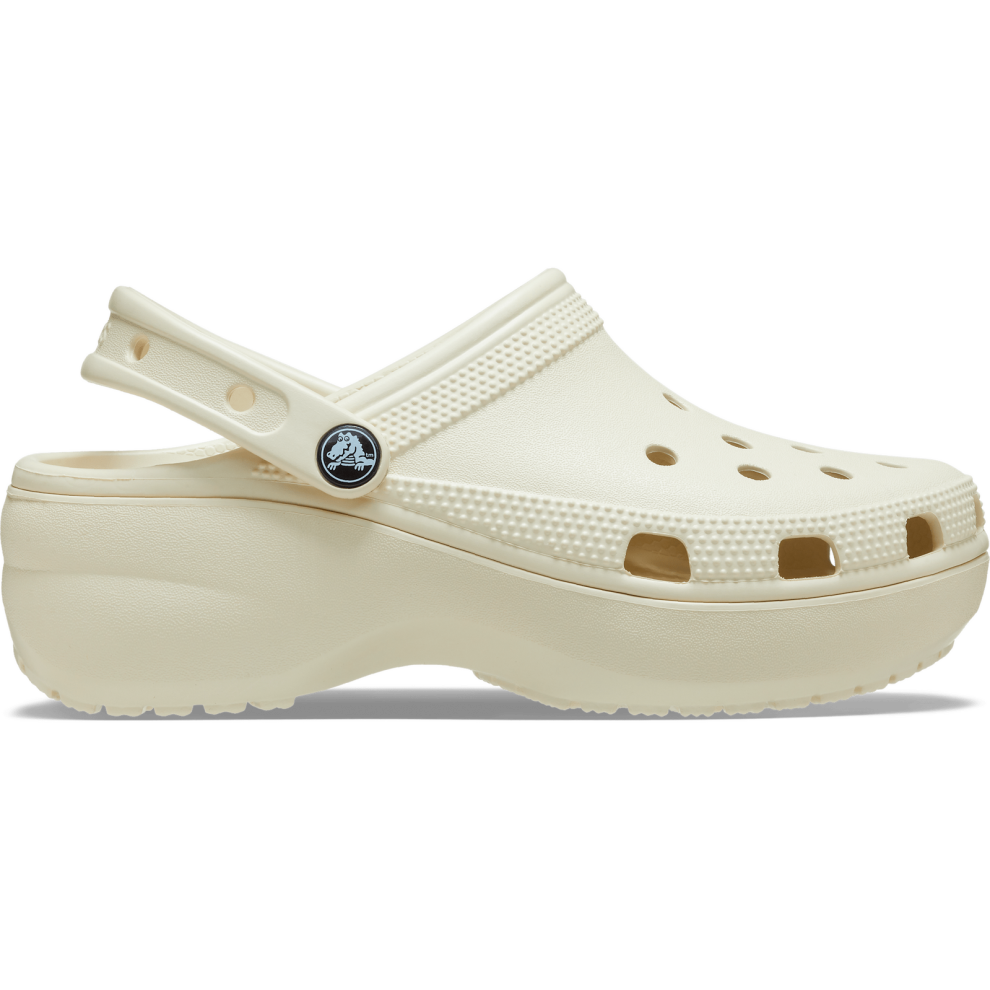 (Womens US 4) Crocs Womens Classic Platform Clog Sandals Slip On Shoes - Bone