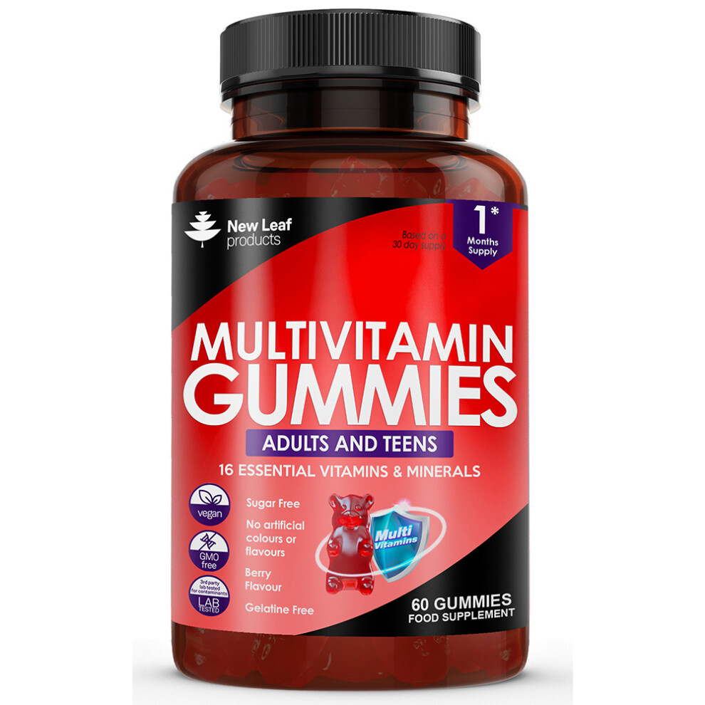 Multivitamin Gummies For Adults & Teens Vegan Chewable Sugar Free