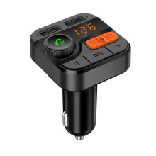 Chronus Bluetooth 5.0 Car Kit with LED Digital Display Wireless FM Transmitter for Car Dual USB Output Support U-Disk/SD Audio Adapter Receiver Voice