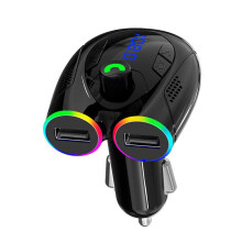 Chronus Car Mp3 BT Player Card G68 Hands-Free Call USB C Port Mobile Phone Charging FM Transmitter(Black)