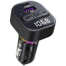 Chronus Bluetooth 5.3 FM Transmitter for Car, Bluetooth Car Adapter with Type-C PD(30W) Car Charger and QC3.0 USB Port, Wireless FM Radio Transmitter,