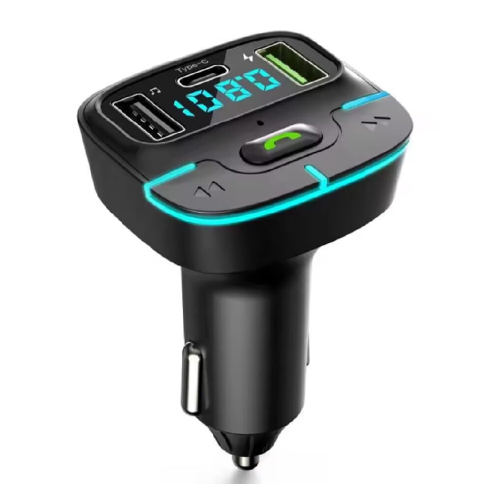 Chronus 20W Handsfree Bluetooth 5.4 Fm Transmitter Car Charger With 2.4A Dual Usb Type C Adapter, Wireless Mp3 Player, Fast Charging, Hands-Free 6976918045898