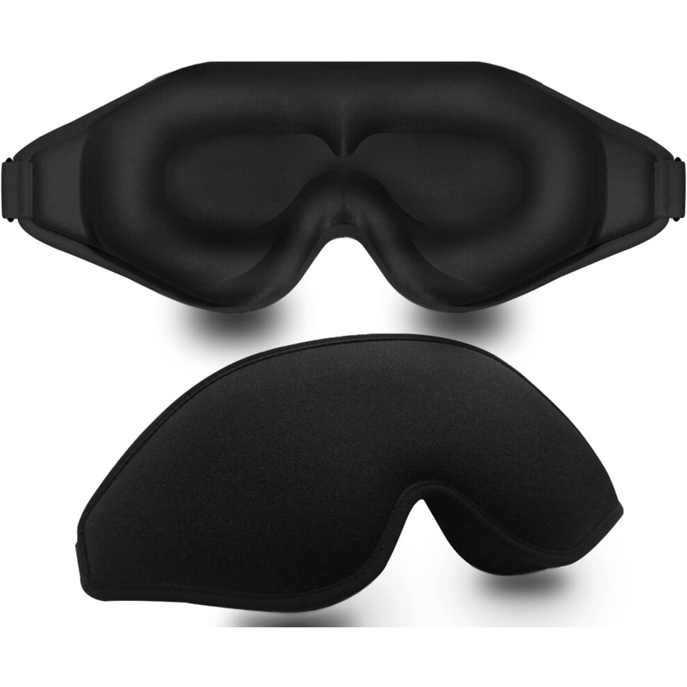 Chronus Light/Black 3D Contour Sleeping Eye Mask Â 99% Blocking With Zero Eye Pressure, Adjustable Straps For Travel And Yoga(Black)