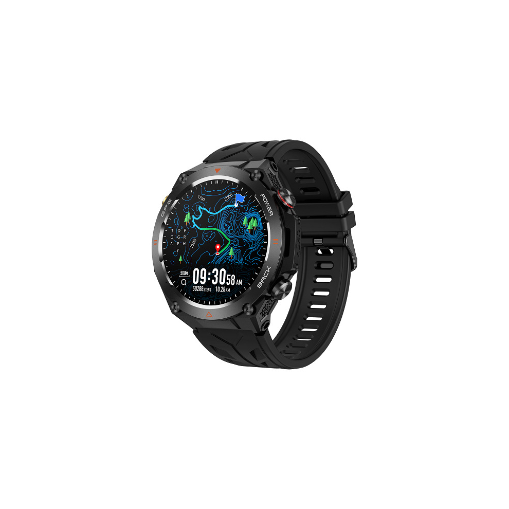 Chronus Smart Watch Running Watch With Answer/Make Calls, Fitness Tracker Pedometer, Compass Altimeter Barometer Waterproof Smart Watch(Black) Black 6976918045294
