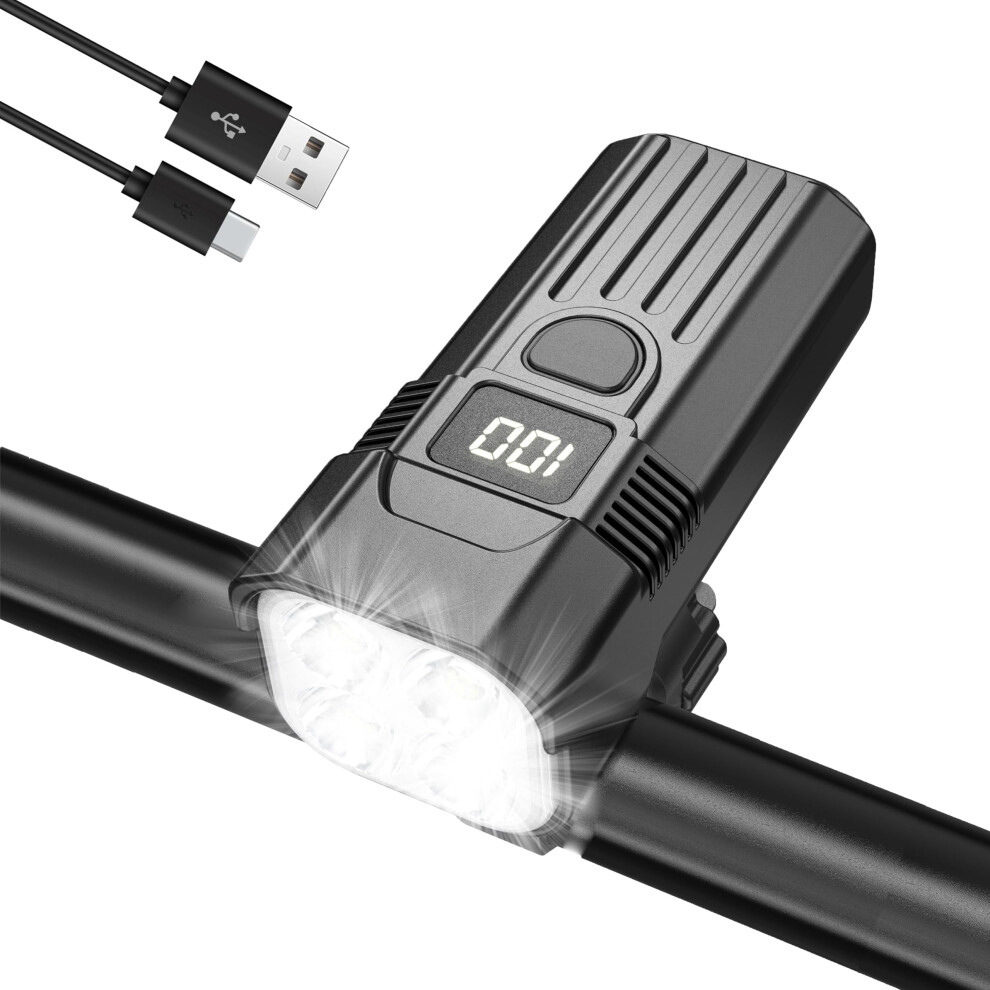 Chronus Bike Lights Front Led Torch, 3000Lm Super Bright & 22 Hrs Rechargeable Lightweight - Bicycle Lights Ipx68 Waterproof 6 Modes Road Mountain