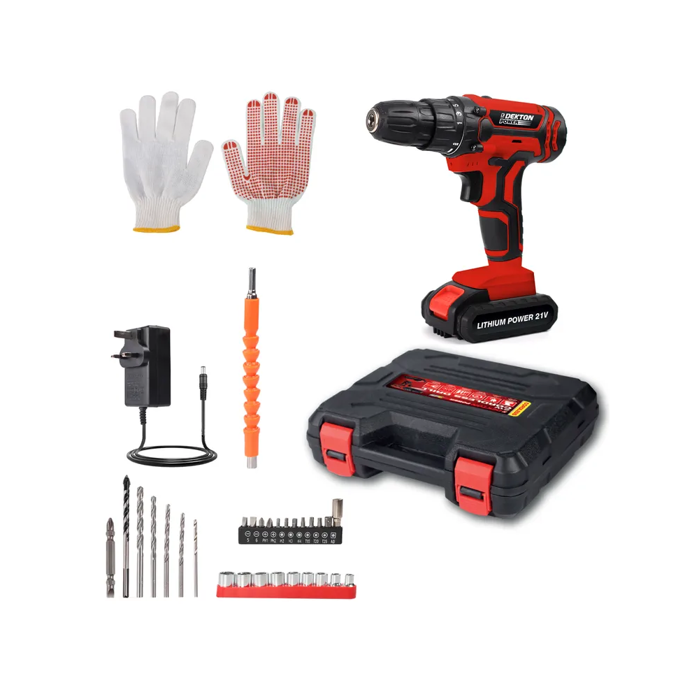 Dekton Cordless Drill 21V Keyless Lithium Li-On Battery Screwdriver 610025 5055441455648