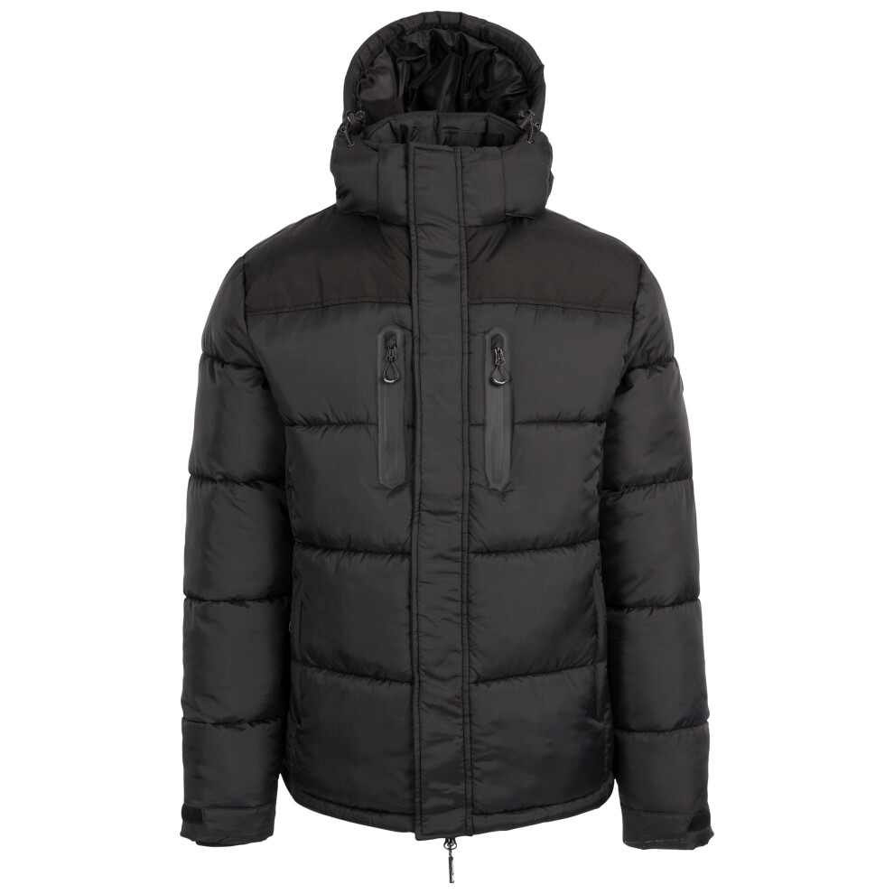 (S, Black) Trespass Mens Casual Padded Zip Jacket Parkstone