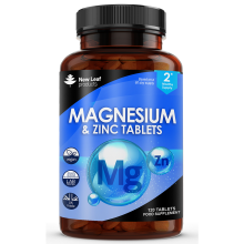 Magnesium 516mg with Zinc 11mg - 120 Vegan Tablets for Energy, Brain Function & Bone Health