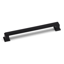 (160mm Handle) Black Square Cabinet Bar Handle & Matching Knob