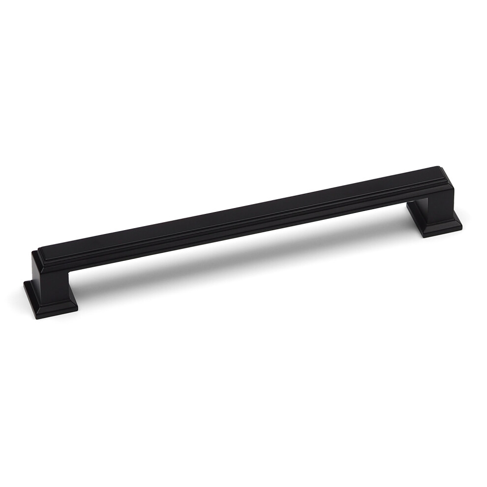 Handle & Home (160Mm Handle) Square Cabinet Bar Handle & Matching Knob Black