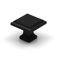 (Square Knob) Black Square Cabinet Bar Handle & Matching Knob