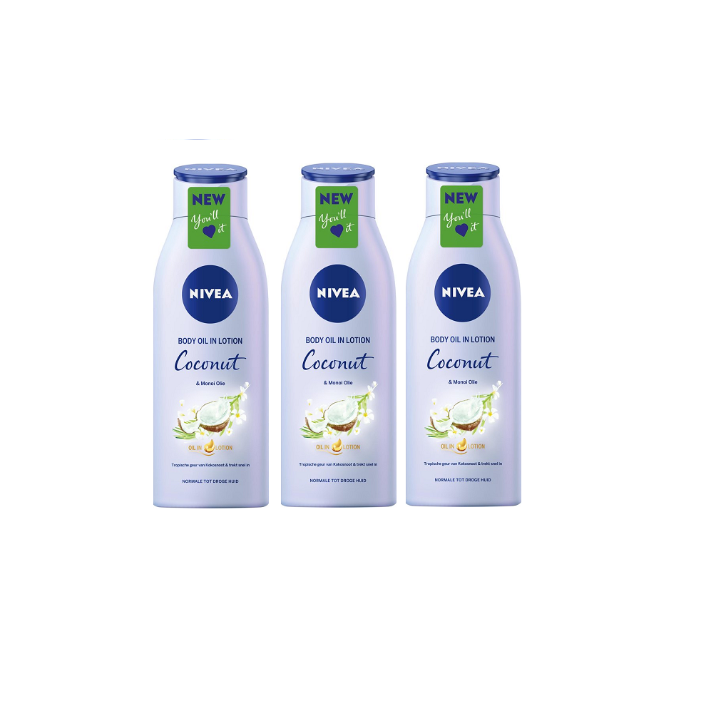 Nivea Oil In Lotion Coconut & Monoi Oil Normal To Dry Skin 3 x 400ml Bulk Buy