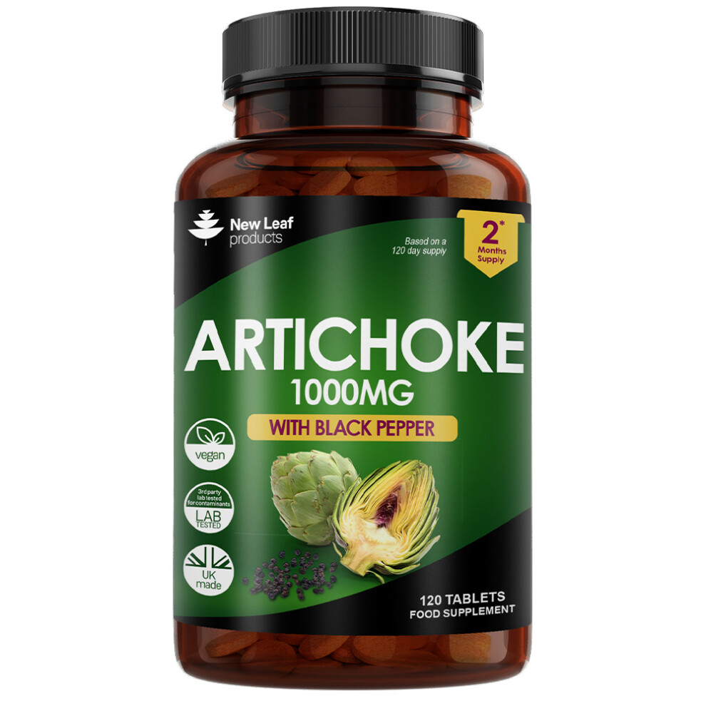 New Leaf Product Artichoke Extract 1000Mg Tablets - 120 Vegan Tablets With Pepper Black