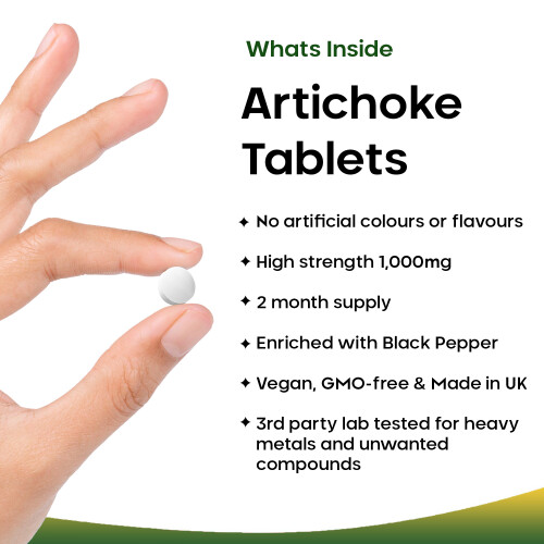 New Leaf Product Artichoke Extract 1000mg Tablets - 120 Vegan Tablets With Black Pepper 1